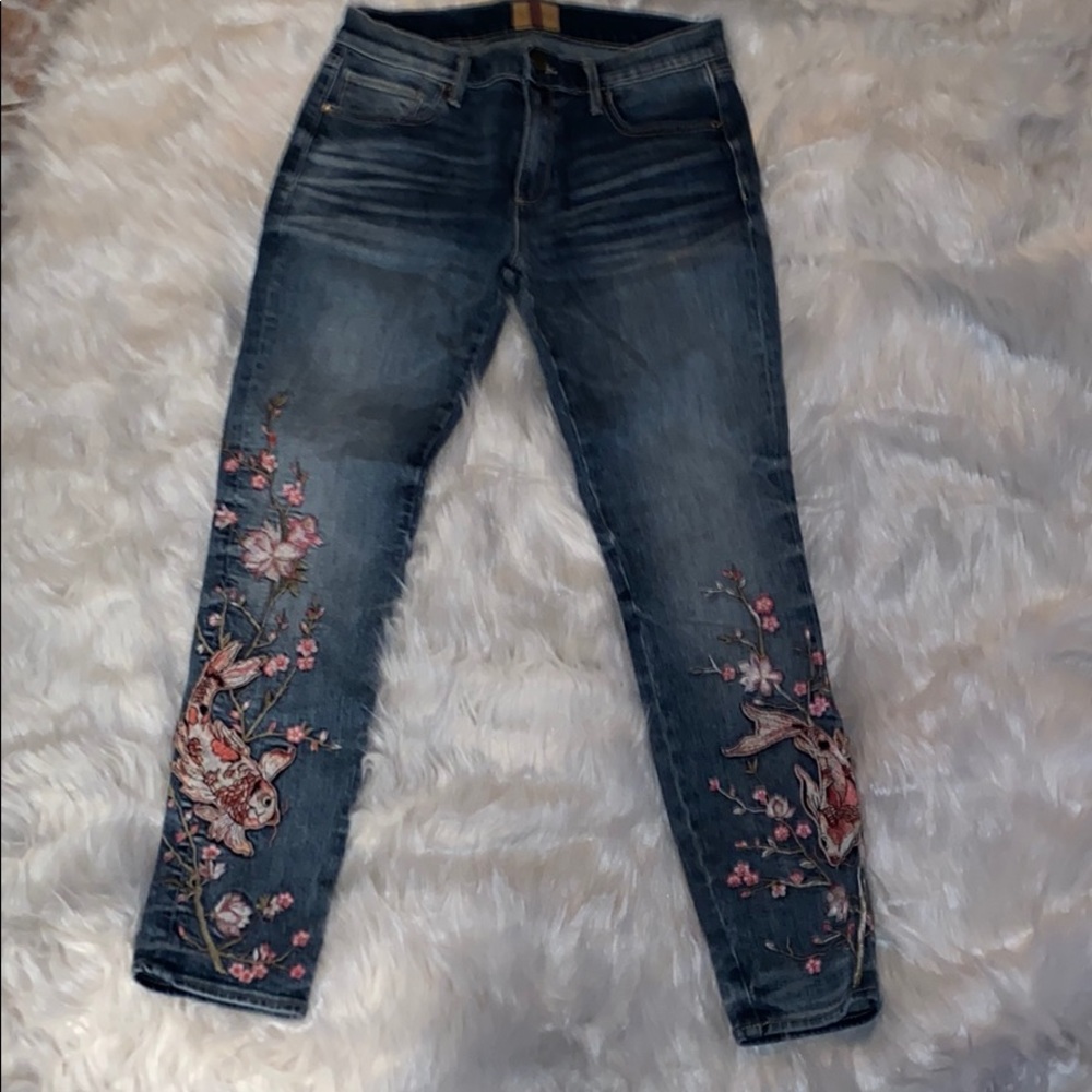 Driftwood embroidered jeans